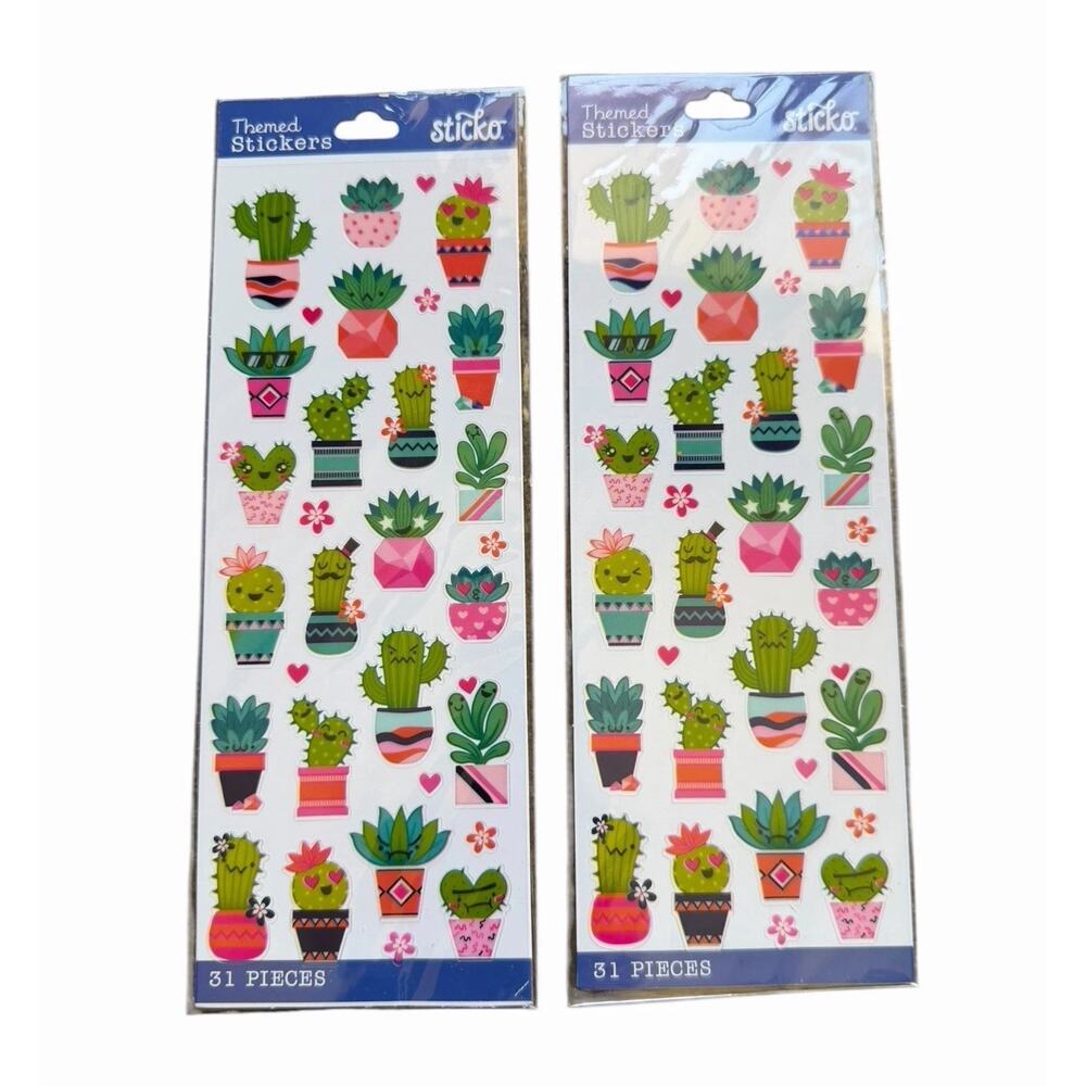 Botanical Scrapbook Craft Lot Cactus Succulent Tropical Plant Stickers Die Cuts - Picture 6 of 9